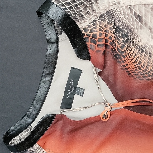 Nine West Long Sleeve Snake Print Elastic Waist Midi Dress Size 14 - Picture 9 of 14